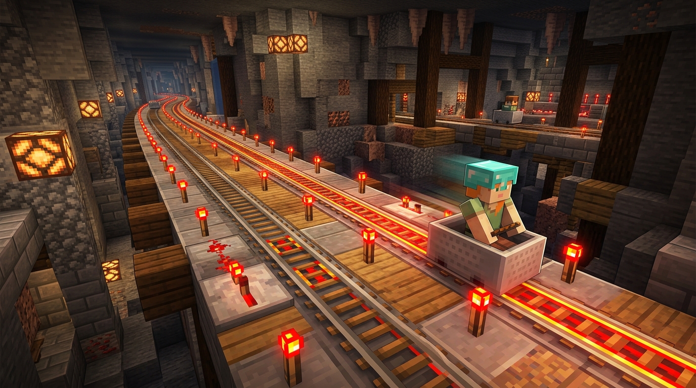Riding a Minecraft Boat on a Blue Ice Transport Highway