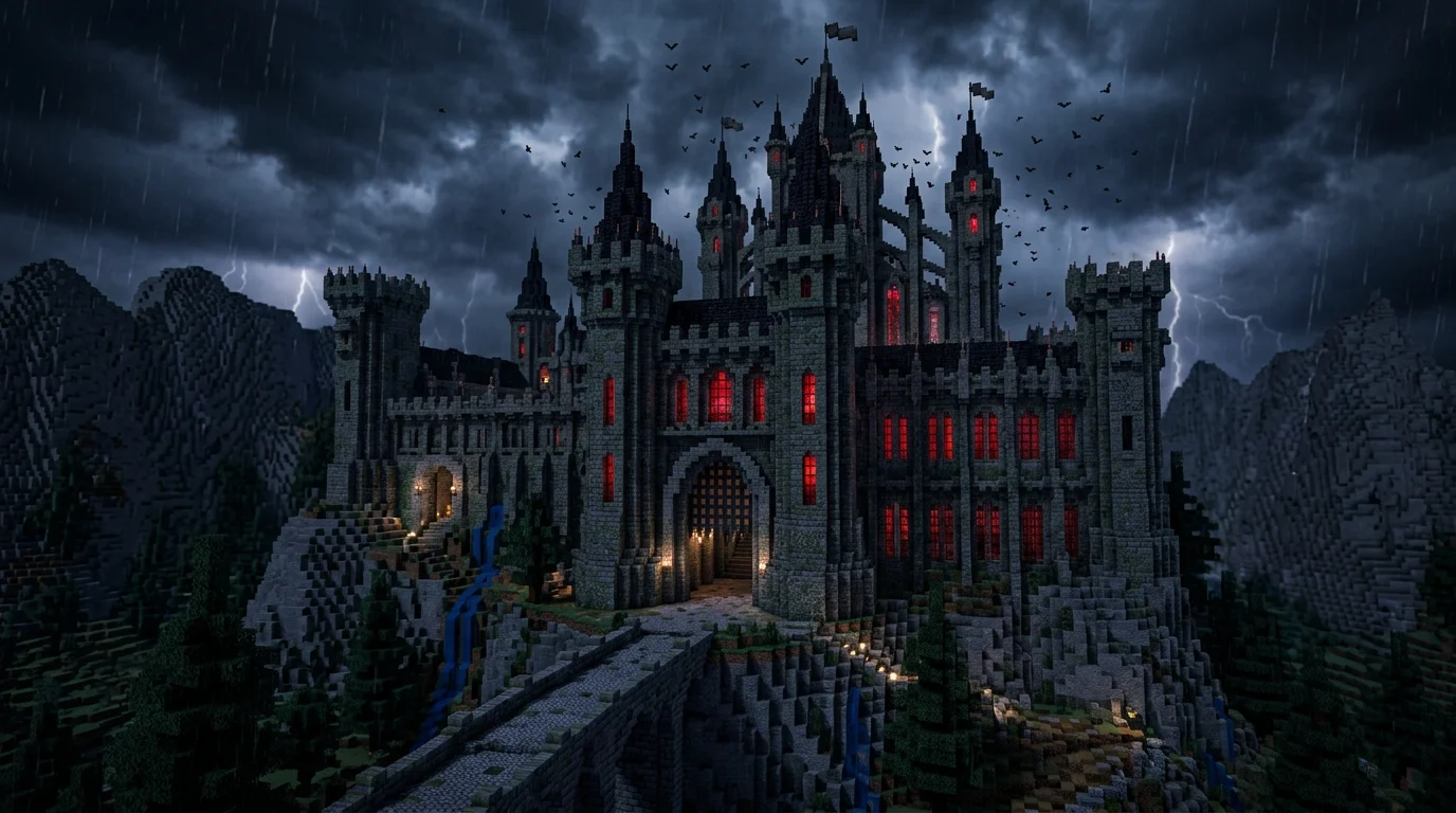 Minecraft Grandpas Nightmare Map — horror adventure map for Minecraft PE featuring a dark house and eerie grounds