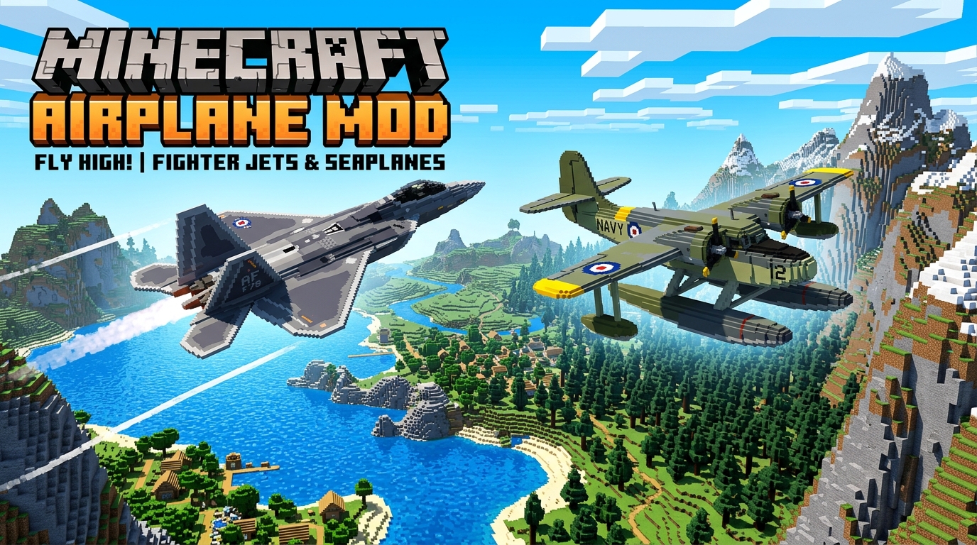 Minecraft Helicopter Mod Hero Banner Showcase