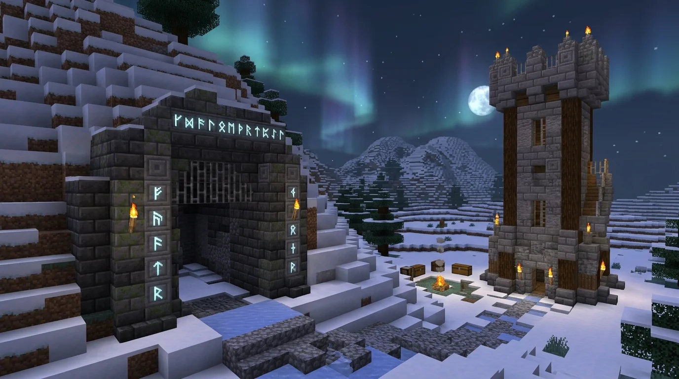 Minecraft Grandpas Nightmare Map territory — enclosed property and house grounds for horror exploration