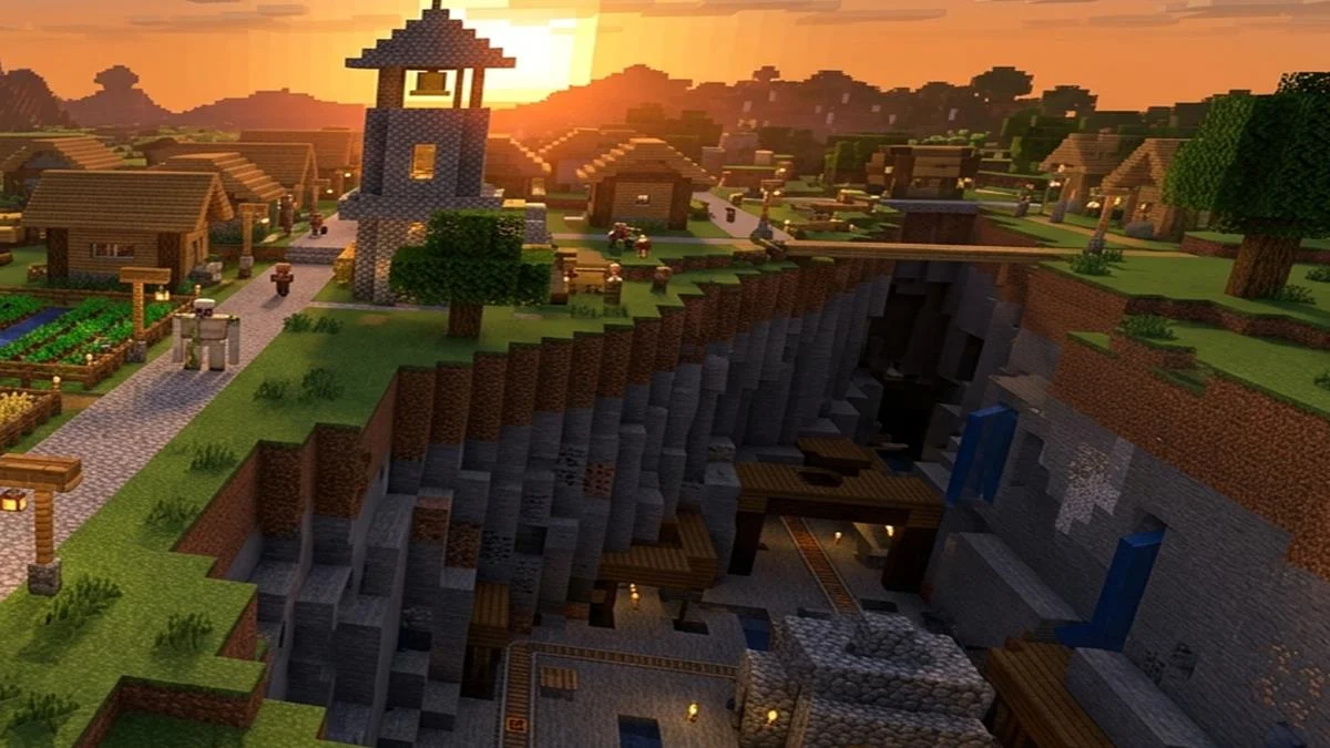 Stronghold in ravine speedrun seed — ravine cutting into exposed End portal room