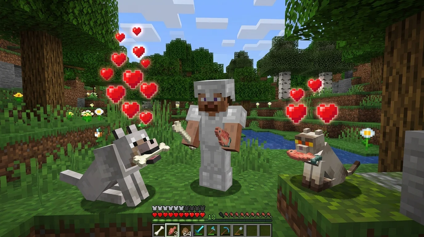 Taming Animals in Minecraft Feeding Guide