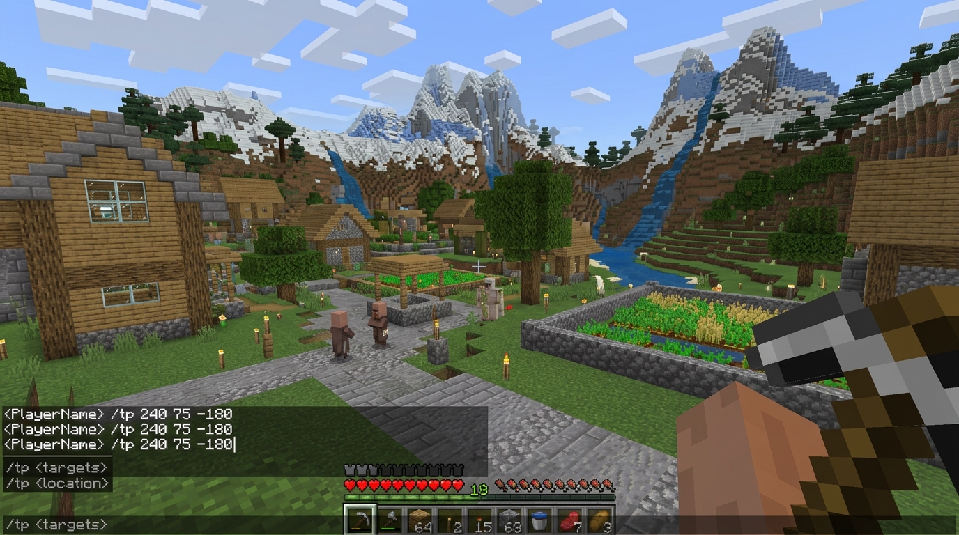 How to Teleport in Minecraft Chat Command Line Interface